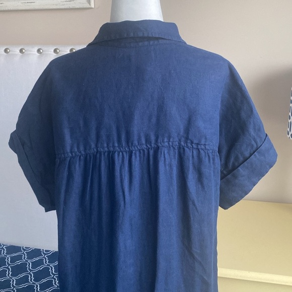 J. Crew Relaxed-fit short-sleeve Baird McNutt Irish linen shirt Navy XS - Picture 3 of 4
